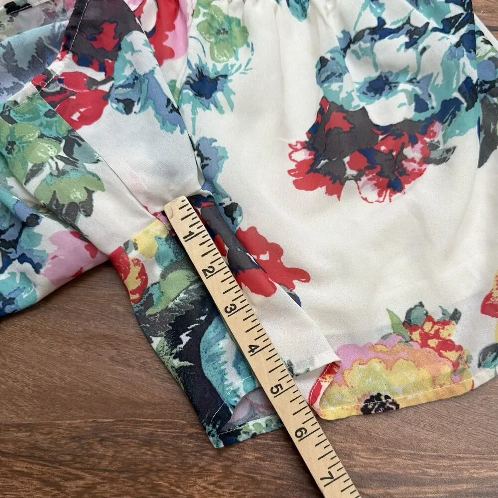 GIRLS 14 FLORAL SHORT ROMPER LONG SLEEVE CHIFFON ONE PIECE TM TRULY ME